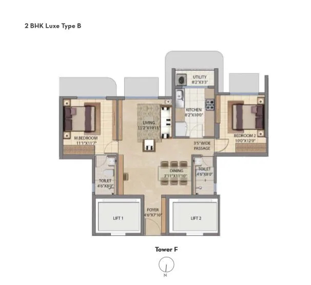 Lodha Bel Air 2BHK Luxe TYpe B