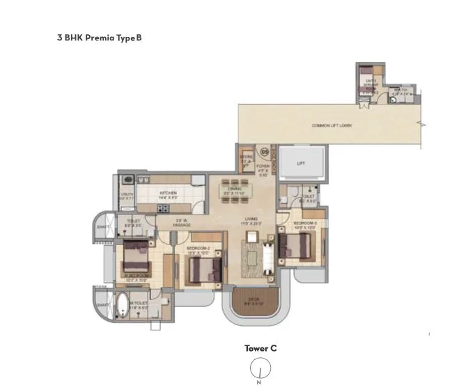 Lodha Bel Air 3BHK Premia TYpe B