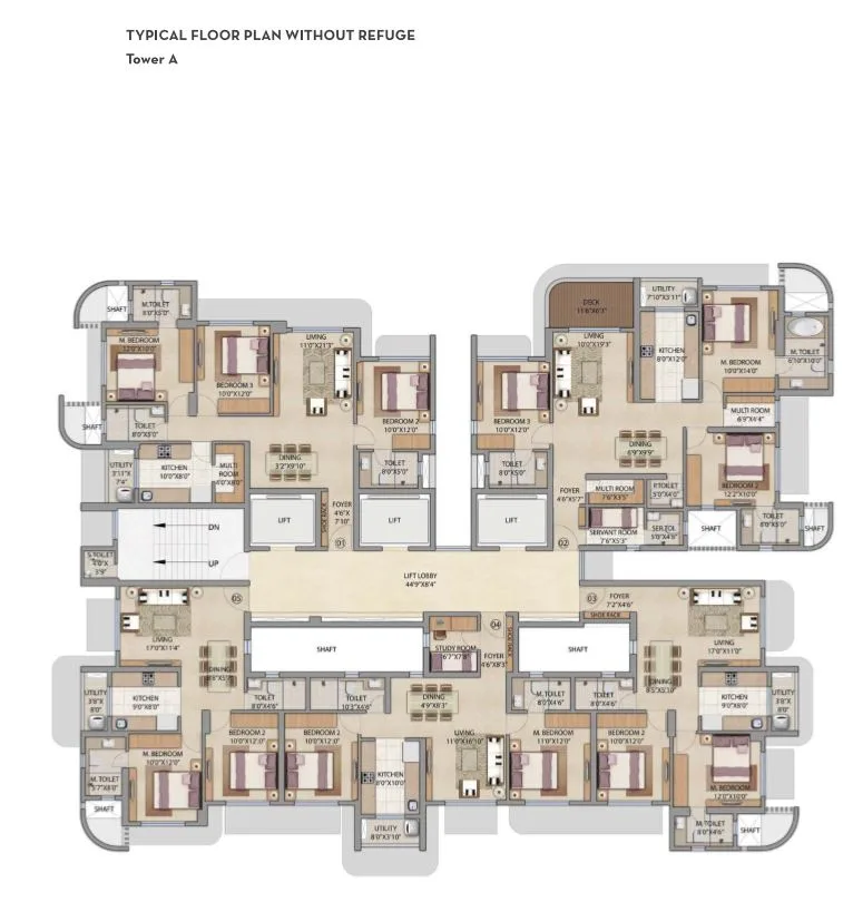 Lodha Bel Air Typical Floor Plan Tower A