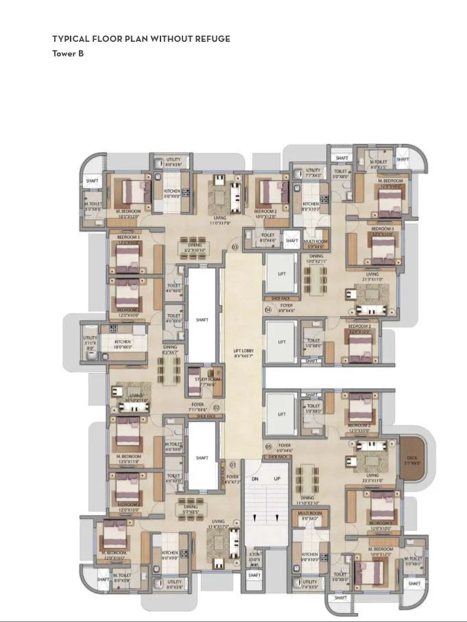 Lodha Bel Air Typical Floor Plan Tower B