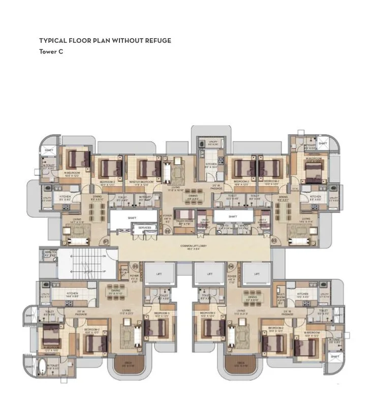 Lodha Bel Air Typical Floor Plan Tower C