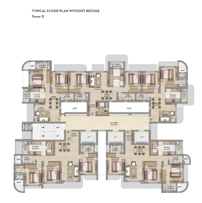 Lodha Bel Air Typical Floor Plan Tower D