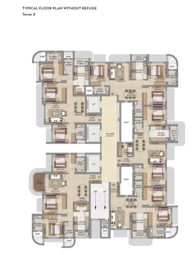 Lodha Bel Air Typical Floor Plan Tower E