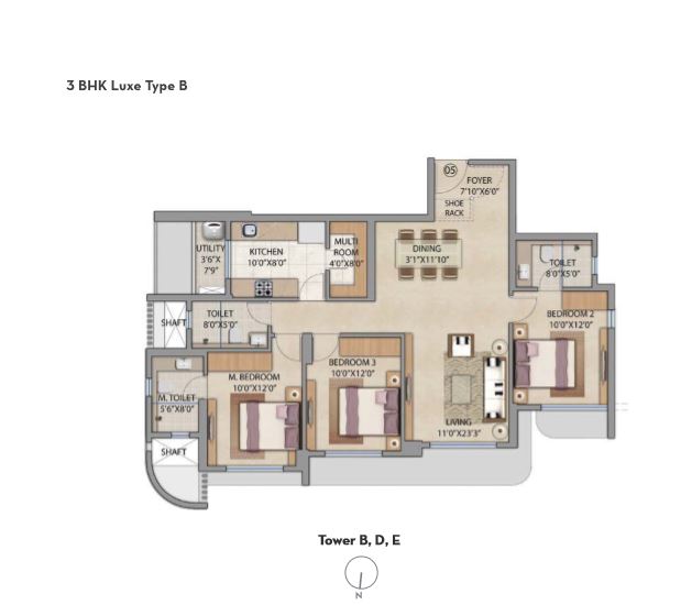 Lodha Bel Air 3BHK Luxe TYpe B