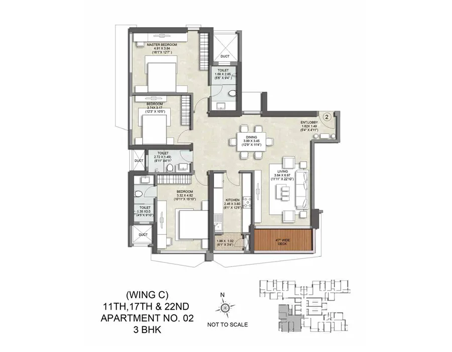 Kalpataru Magnus C 11th-17th -22nd Apt No 02-3BHK