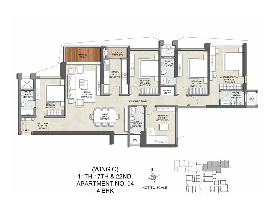 Kalpataru Magnus C 11th-17th -22nd Apt No 04-4BHK