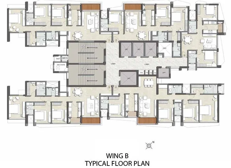Kalpataru Magnus Wing B Typical Floor Plan