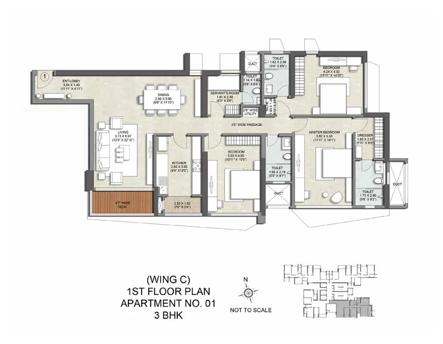 Kalpataru Magnus Wing C 1st Flr Apartment No 1-3BHK