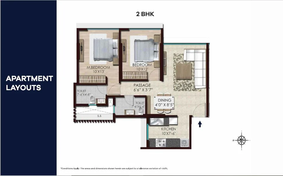 Chandak Stella 2BHK Plan