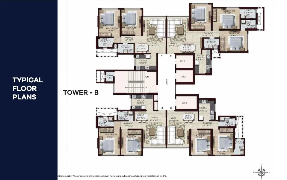 Chandak Stella Tower B Typical Floor Plan