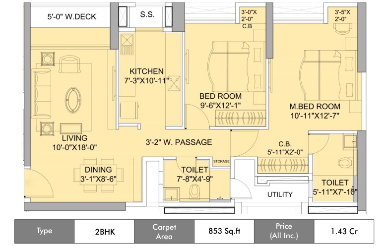 7 Rustomjee Urbania Azziano Thane Wing E 2BHK-853sqft