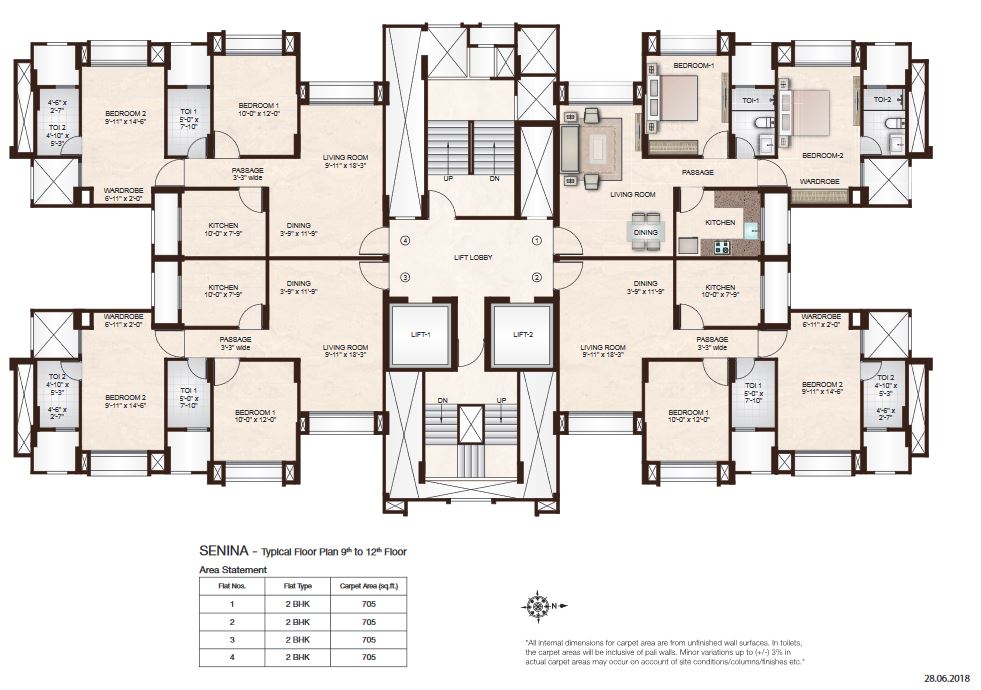 Senina Typical Floor Plan 9th-12th Floor