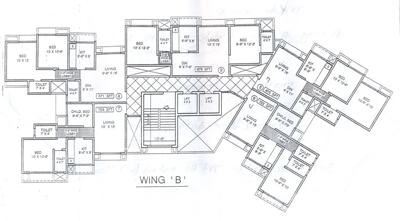 Wing B floor plan