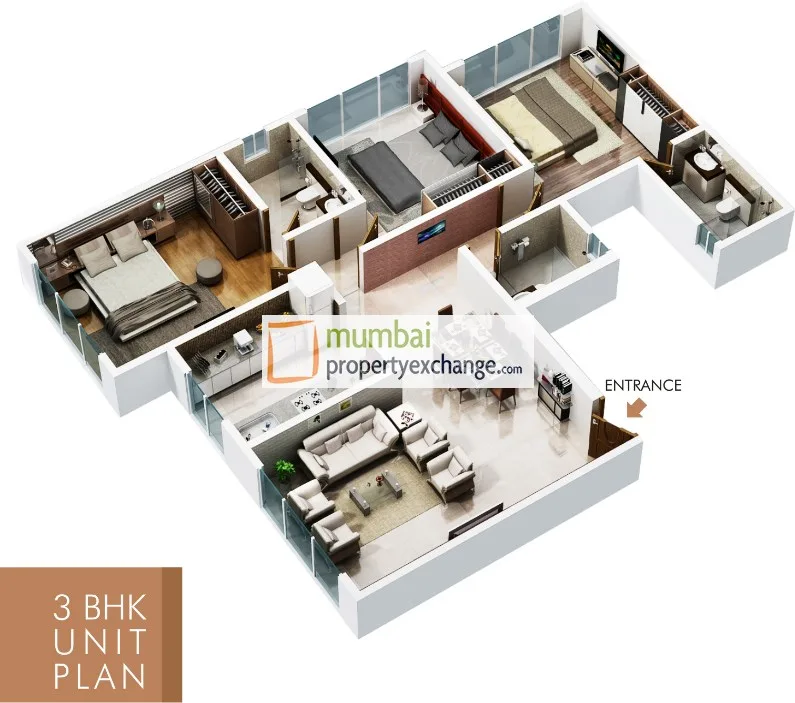 Floor Plan 3BHK