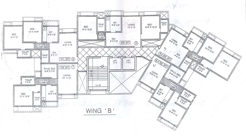 Wing B floor plan