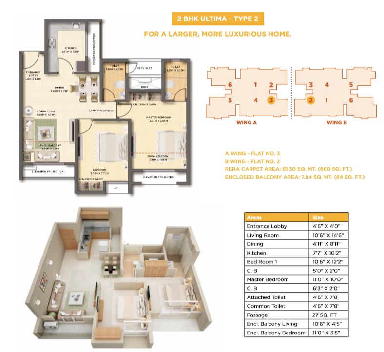 Dosti Cedar 2BHK Ultima Type 2