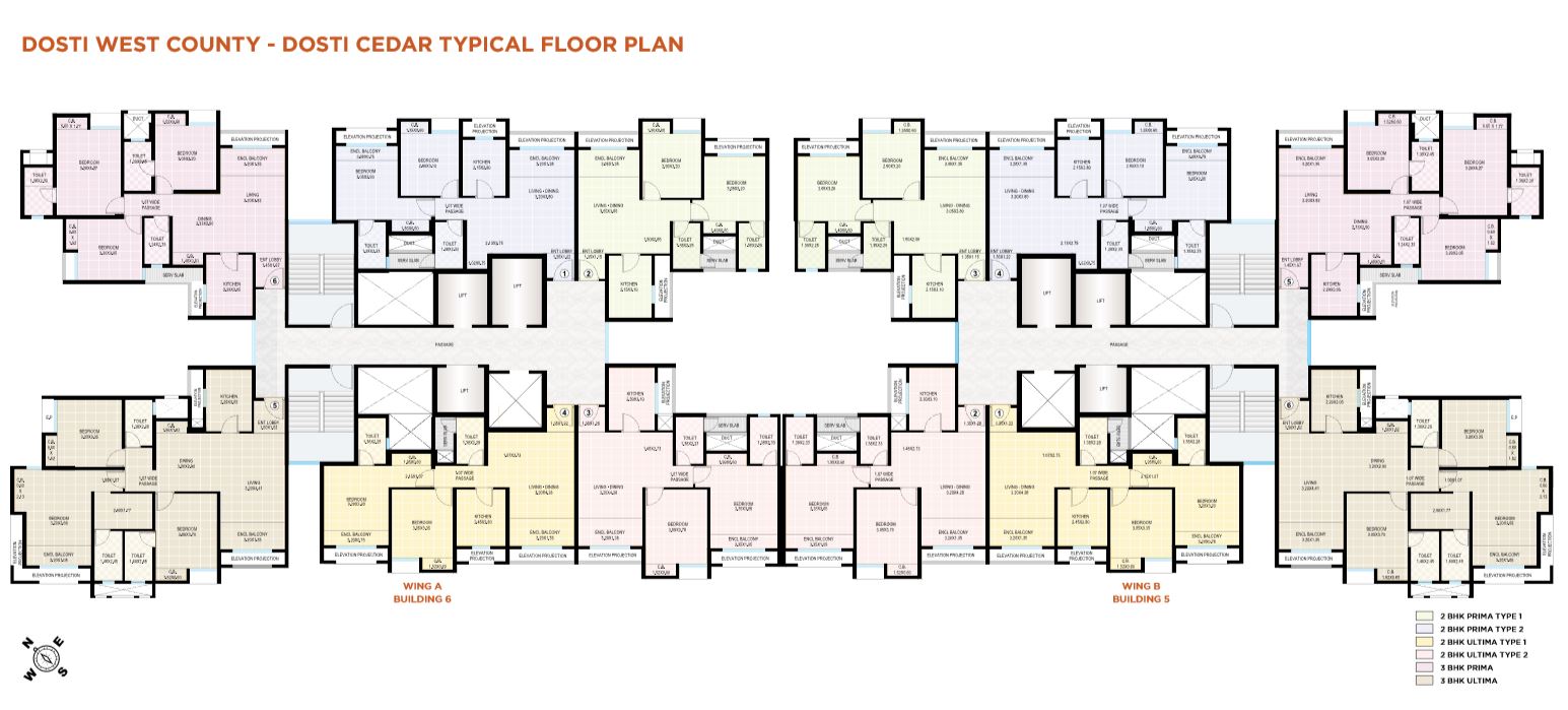 Dosti West County-Dosti Cedar Typical Floor Plan