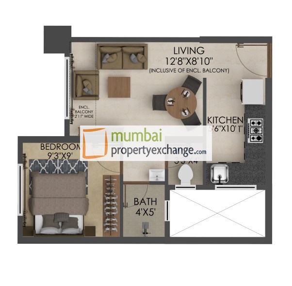 Floor Plan 1BHK