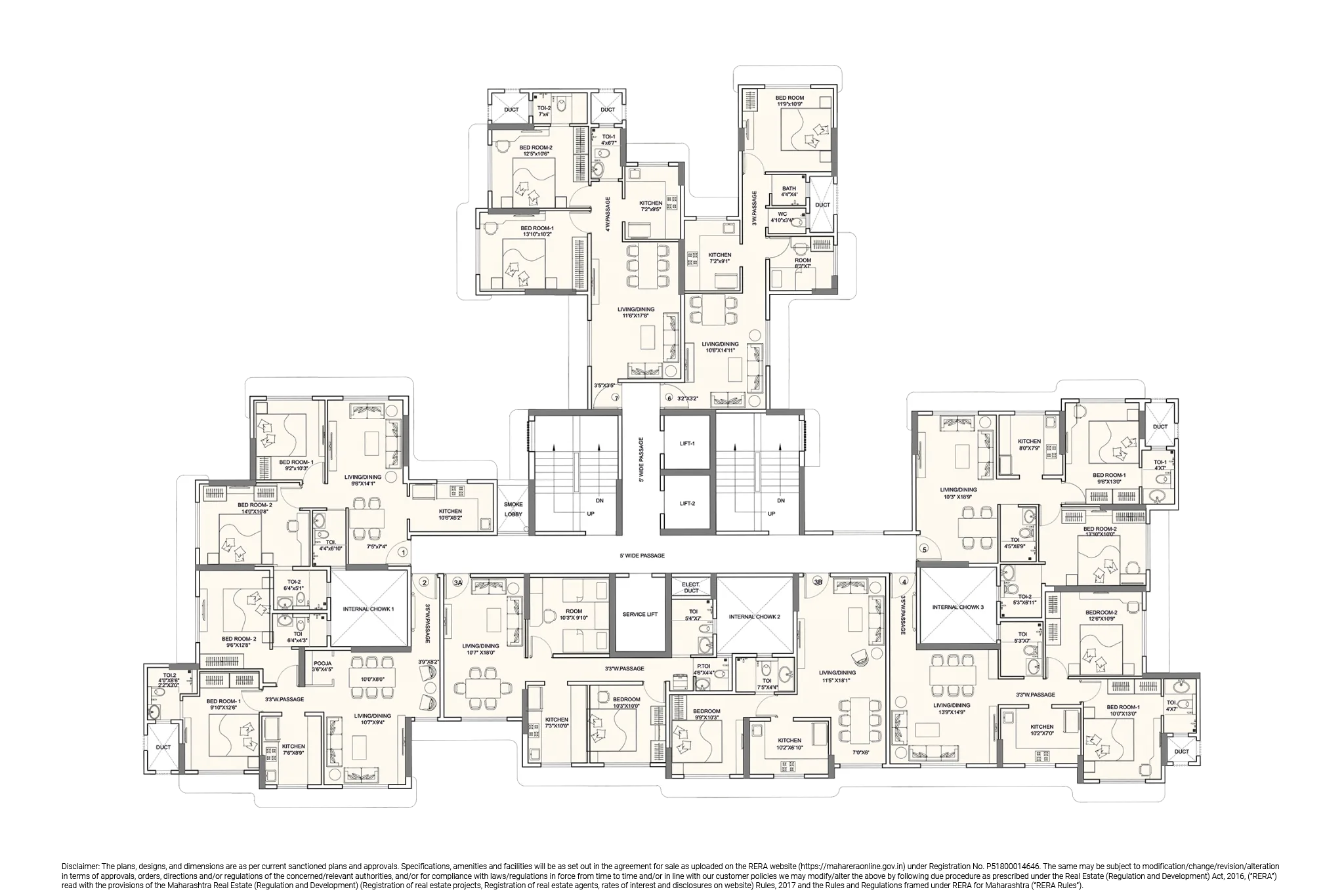 Sunteck Gilbird 10th-12th Floor Plan