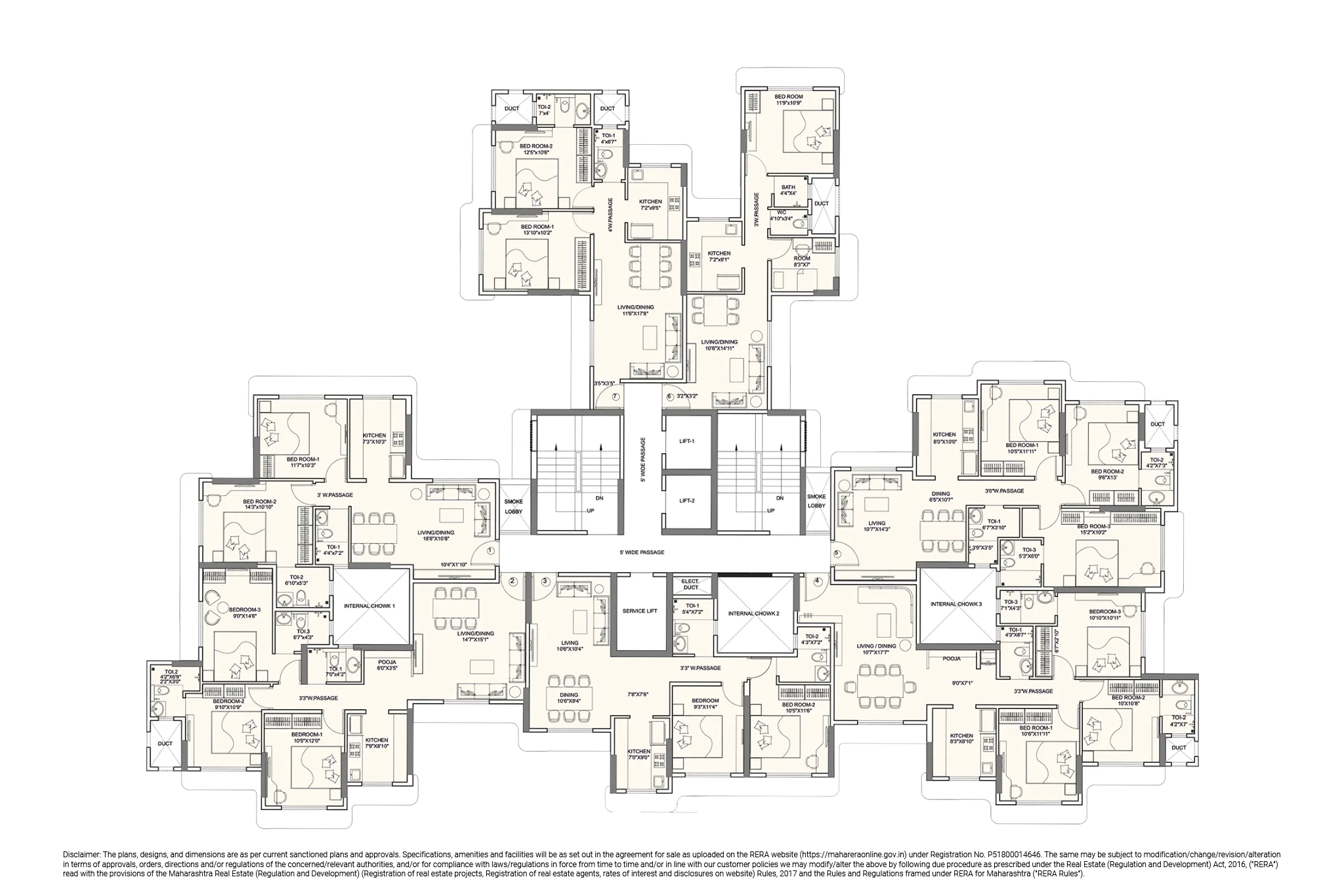 Sunteck Gilbird 6th Floor Plan