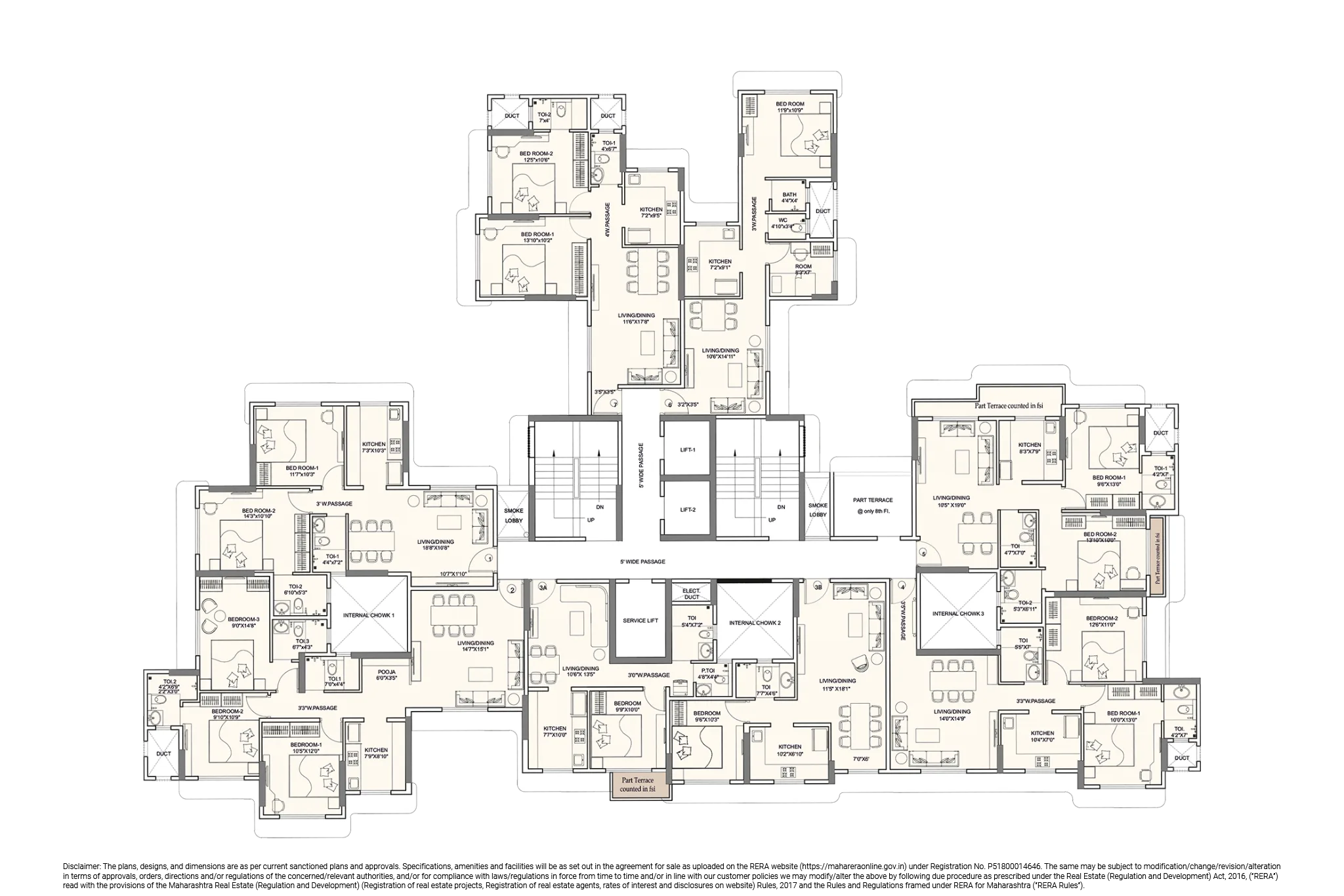 Sunteck Gilbird 8th Floor Plan