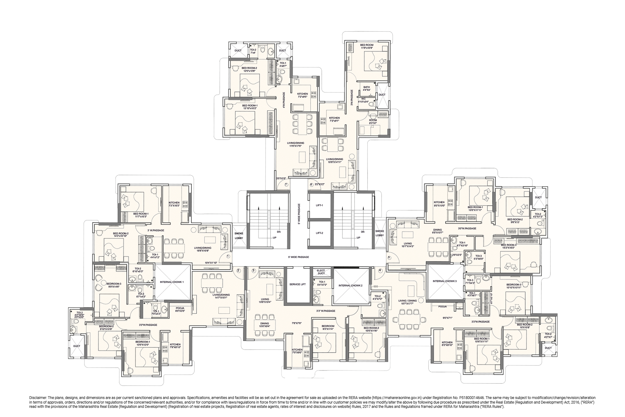 Sunteck Gilbird 6th Floor Plan