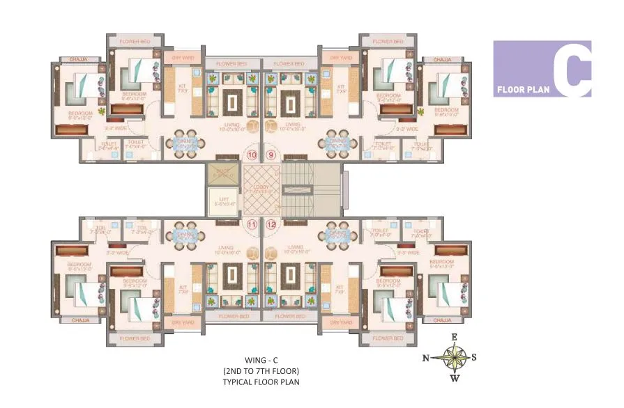Veena Velocity Typical Floor Plan C