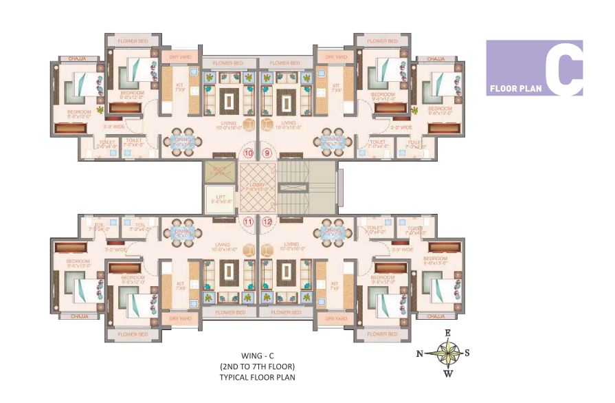 Veena Velocity Typical Floor Plan C