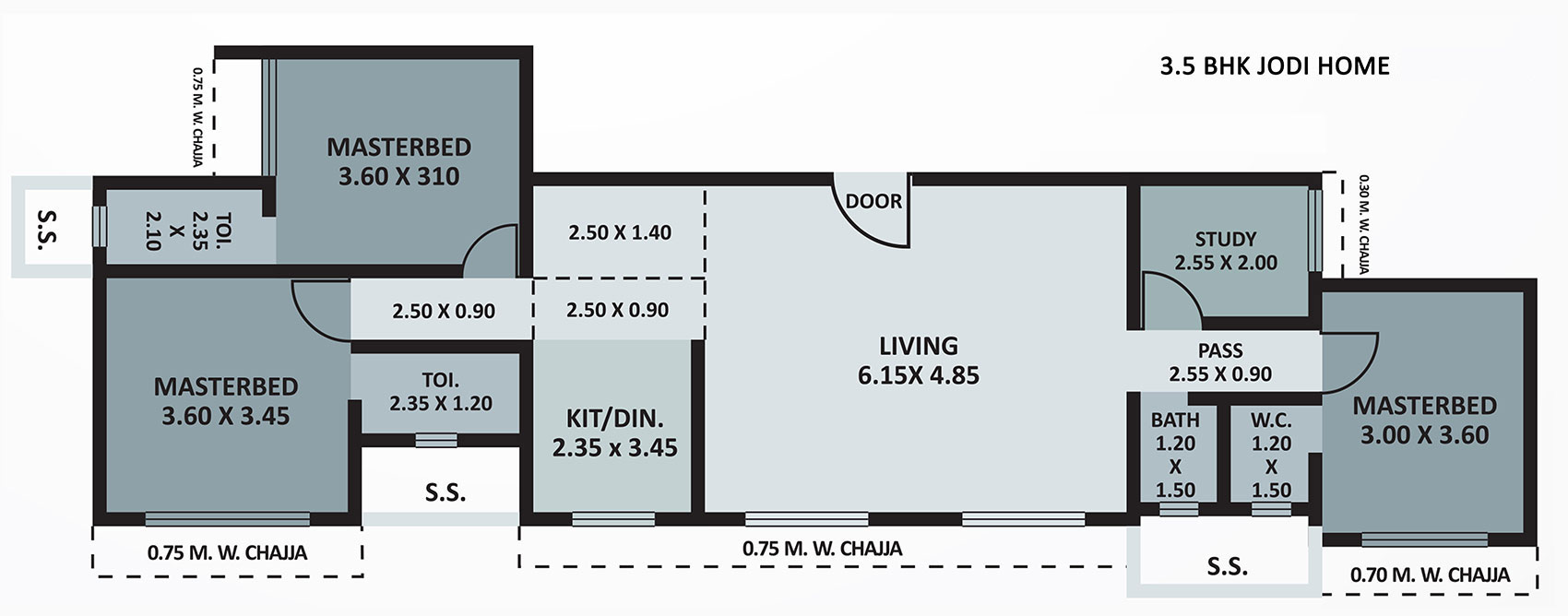 Intelligentia 3.5BHK Jodi Plan