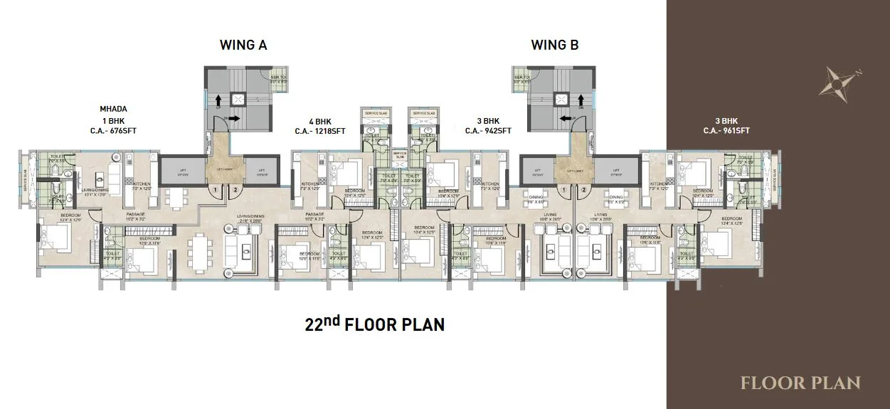 Asbury Park Typical Floor Plan 22nd floor