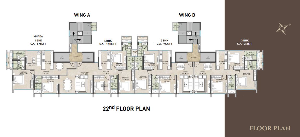 Asbury Park Typical Floor Plan 22nd floor