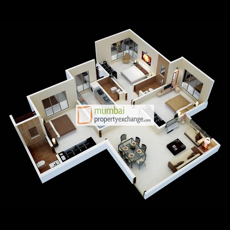 Floor Plan 3BHK