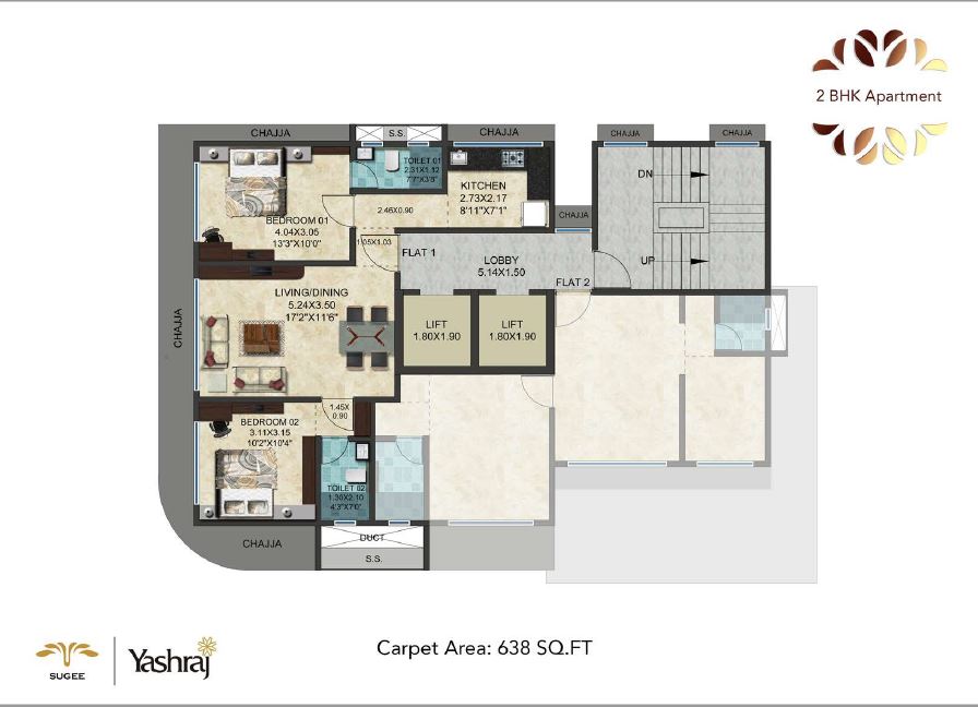 Ganesh Niwas 2BHK Plan