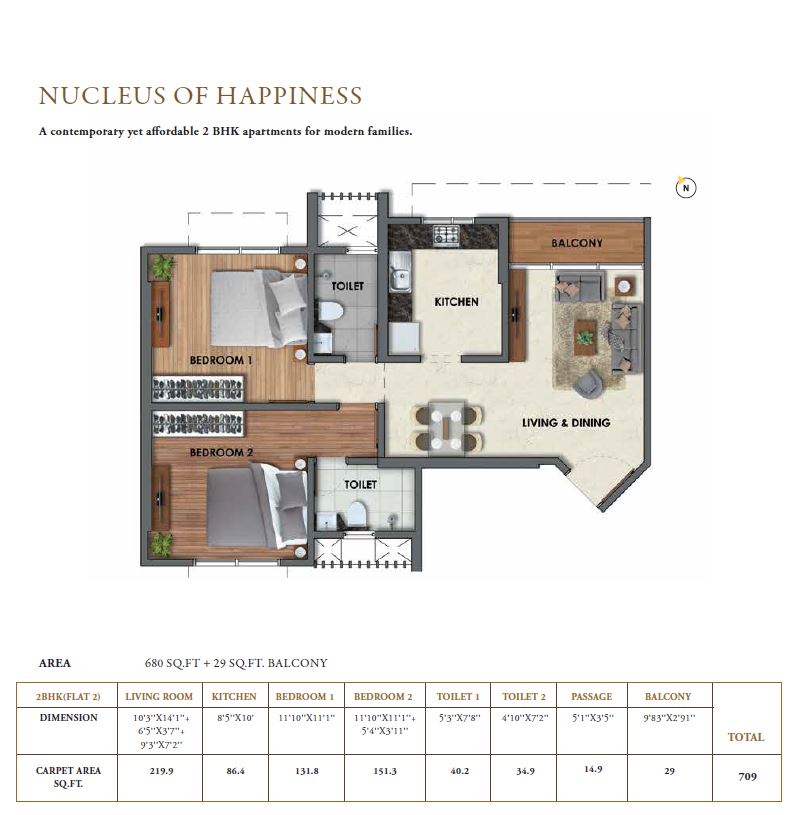 Mahalaxmi 2BHK Plan