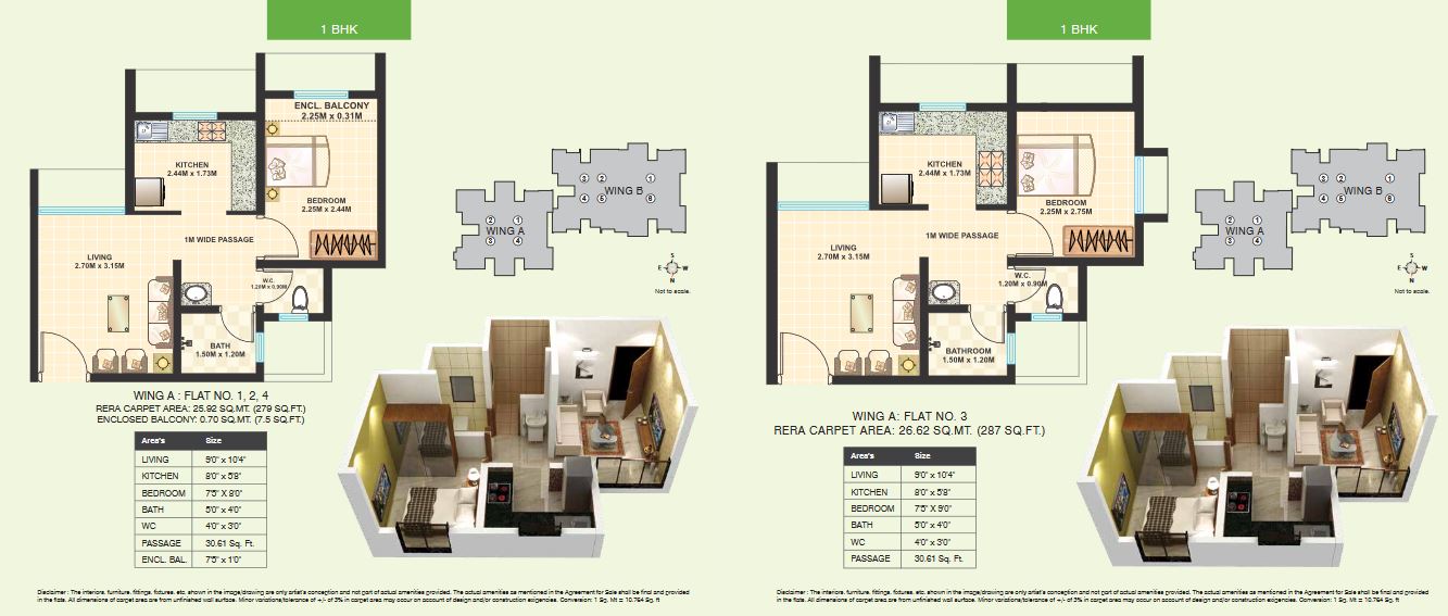 Dosti Desire Joy 1BHK Plan