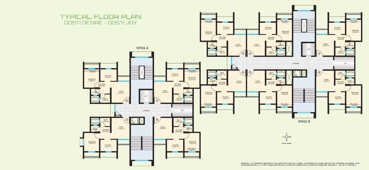 Dosti Desire Joy Typical Floor Plan