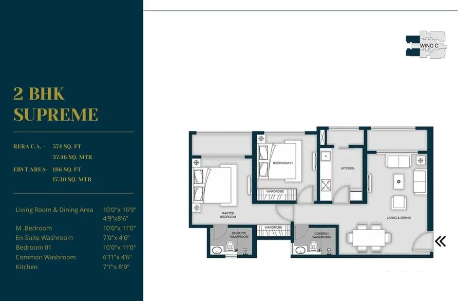 15 Aaradhya High Park 2BHK Supreme Plan Wing C