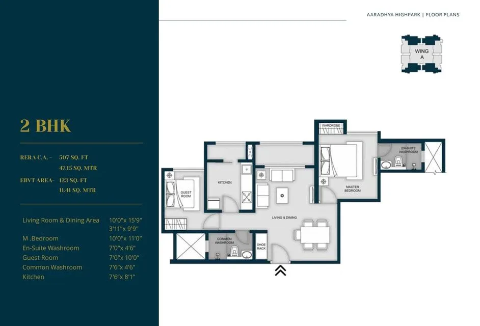 4 Aaradhya High Park 1BHK Plan Wing A