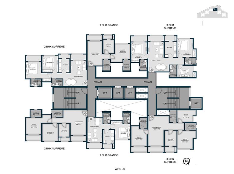 12 Aaradhya High Park Typical Floor Plan Wing C