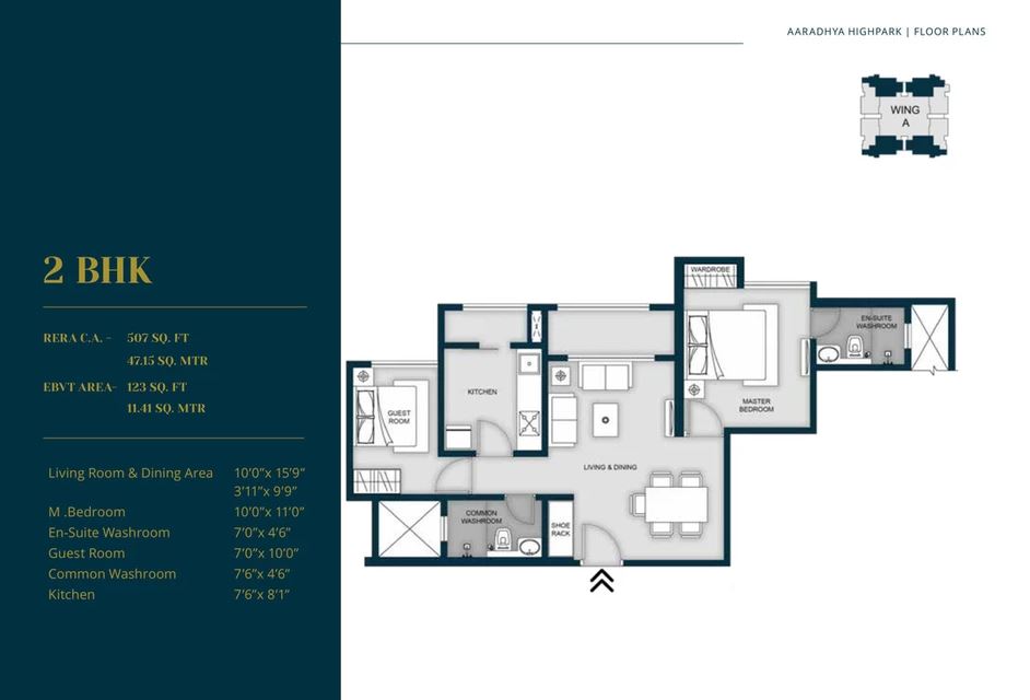 4 Aaradhya High Park 1BHK Plan Wing A