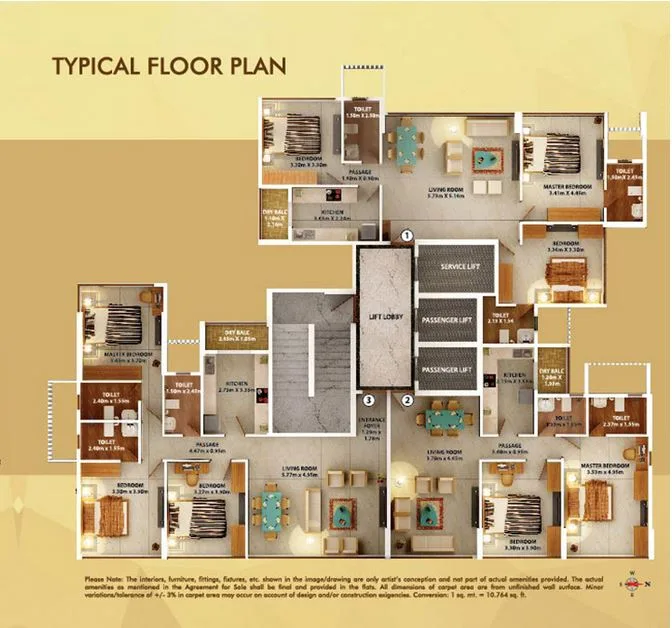 Dosti Belleza Typical Floor Plan