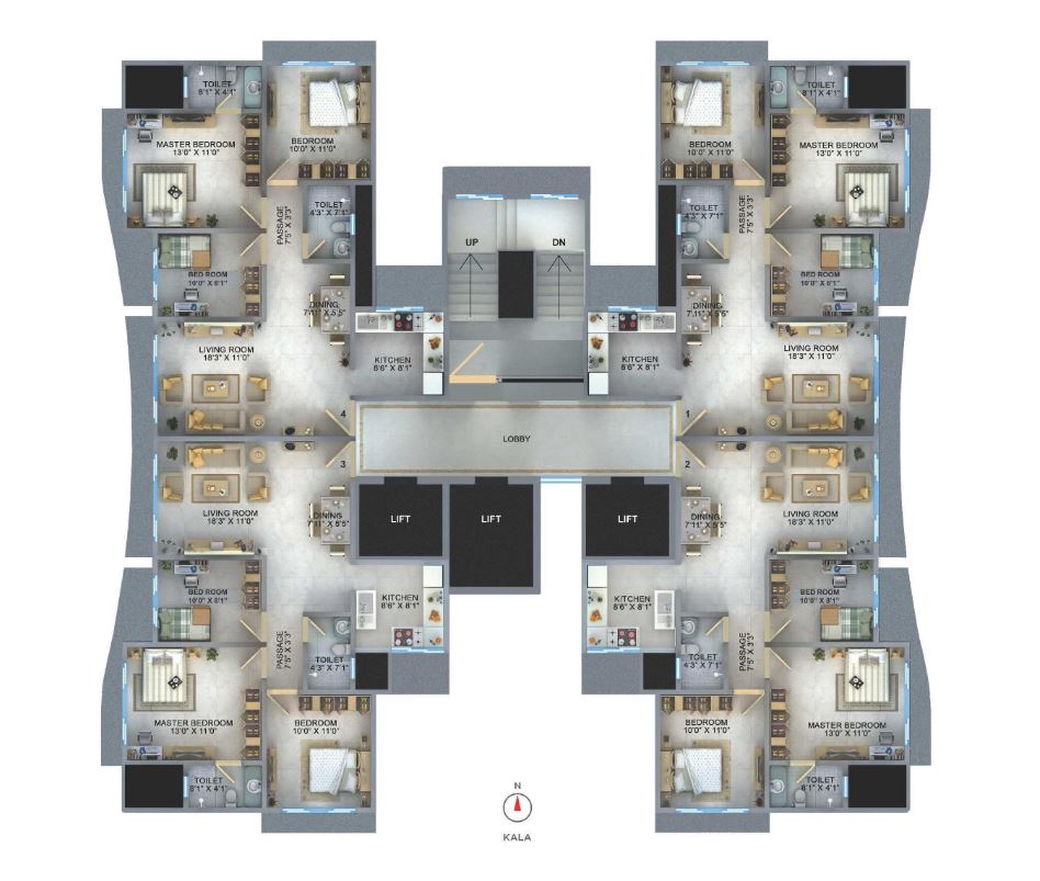 Goverdhangiri Kala Typical floor Plan