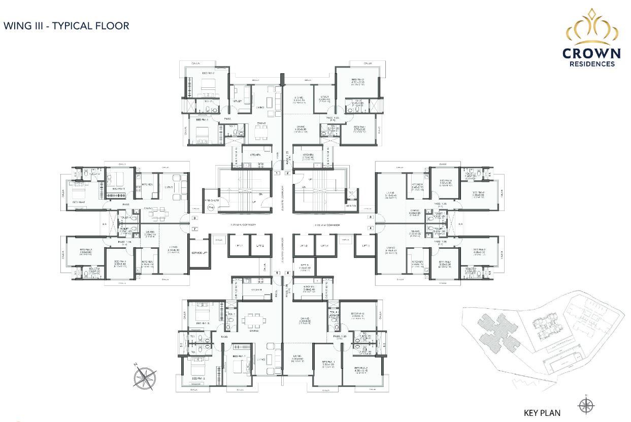 Crown Residences  Typical floor Plan Wing III