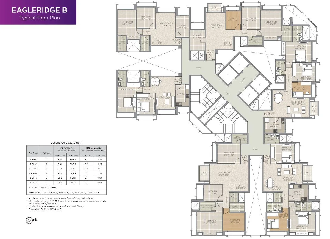 Hiranandani Eagleridge B Typical Floor Plan