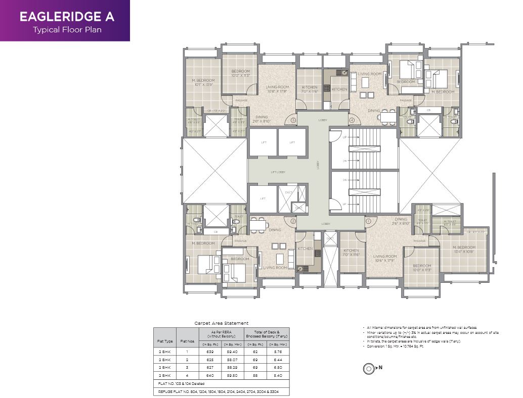 Hiranandani Eagleridge  A Typical Floor Plan