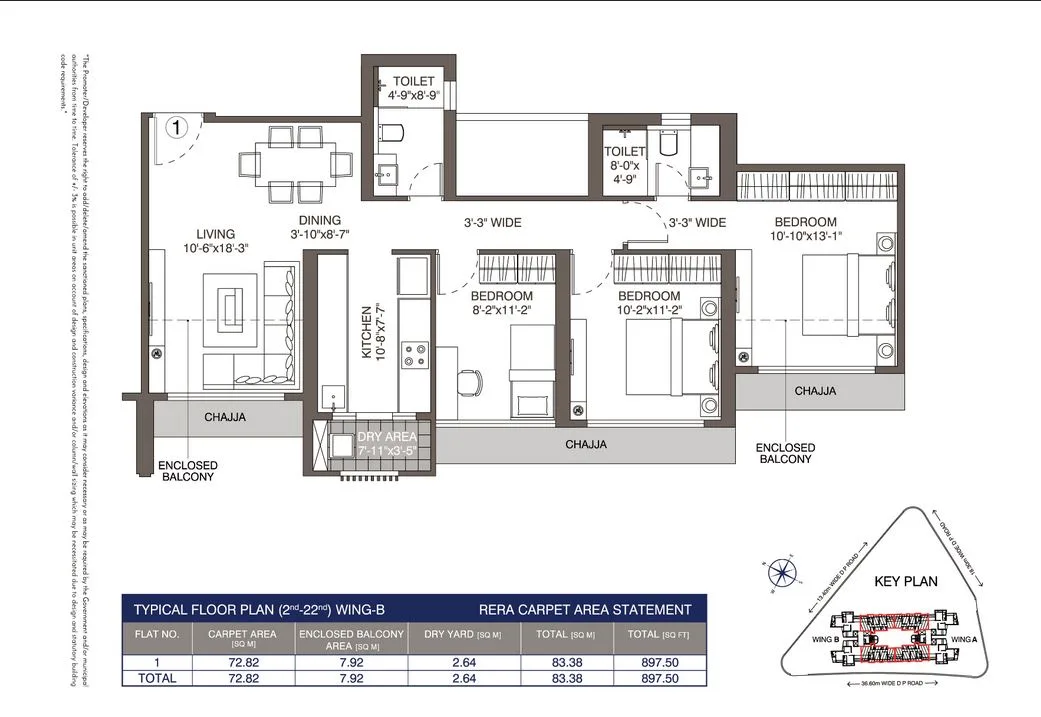 Evershine Crown 3BHK Type 1