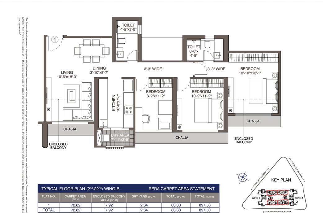 Evershine Crown 3BHK Type 1
