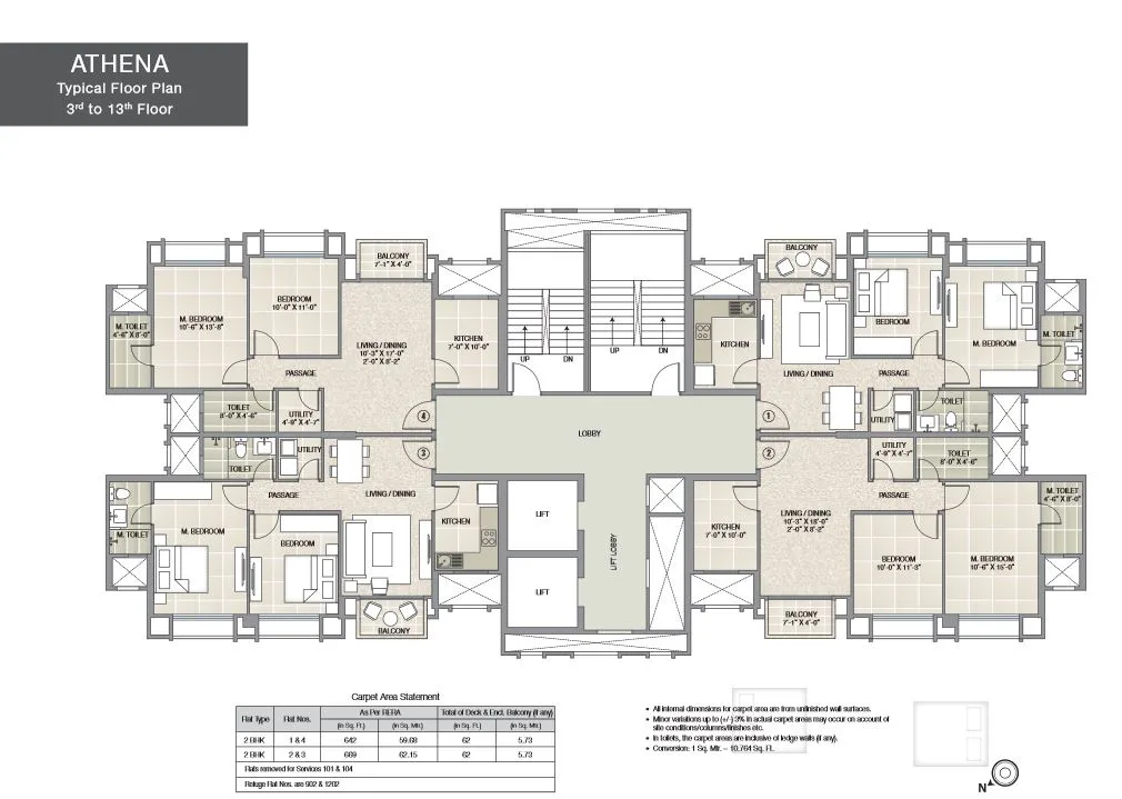 Athena Typical Floor Plan 3rd-13th Floor