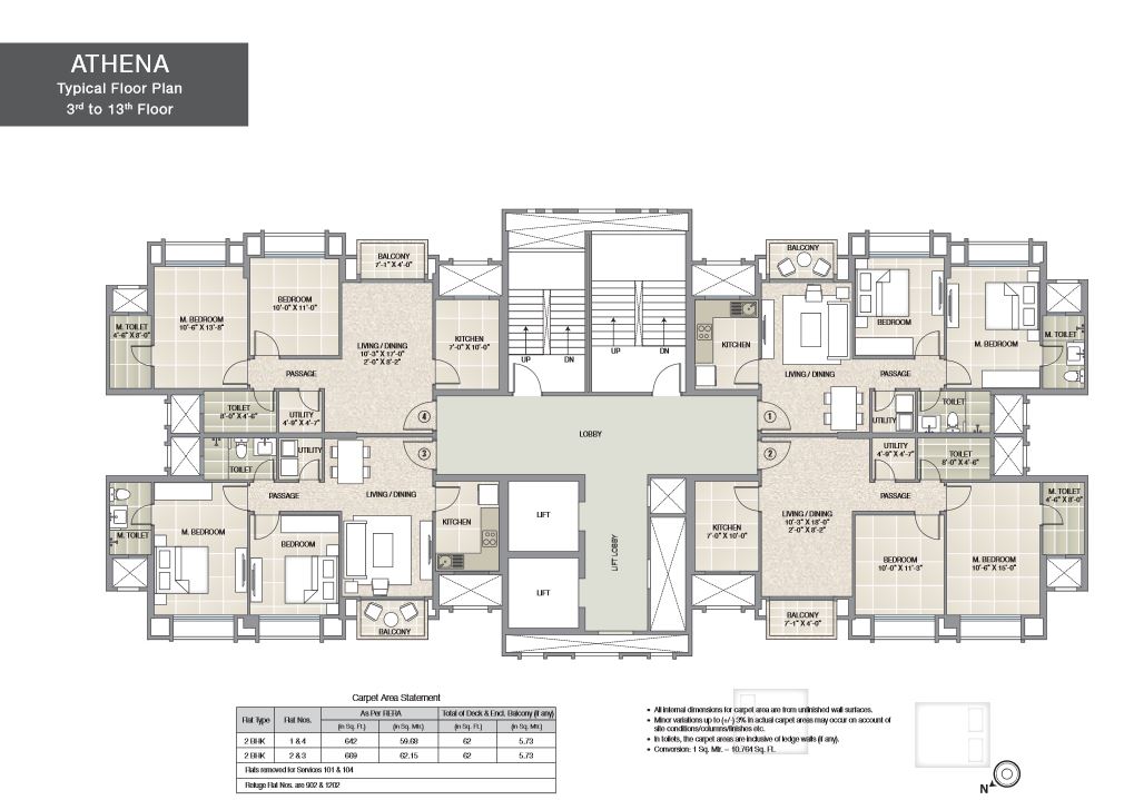 Athena Typical Floor Plan 3rd-13th Floor