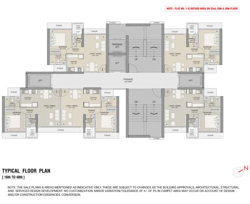 Ruparel Nova Typical Floor Plan 16th-40th Floor Plan